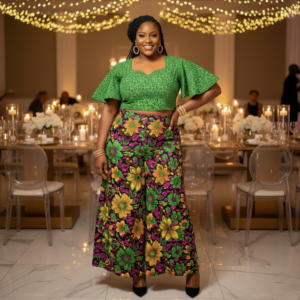 Emerald Bloom Palazzo Set